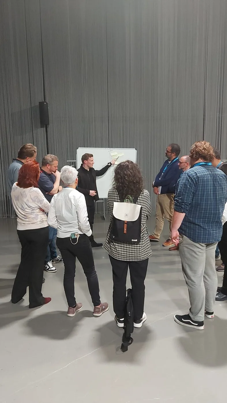Matthew Blakemore running a leadership workshop at the whiteboard