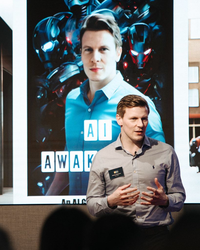 Matthew Blakemore delivering his AI Awakening keynote