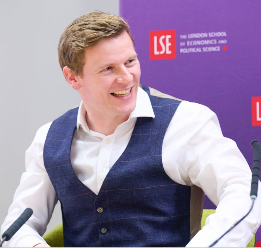Matthew Blakemore on a panel at the London School of Economics